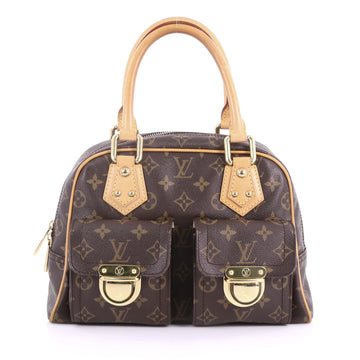 Louis Vuitton Manhattan Handbag Monogram Canvas PM Brown 3690233