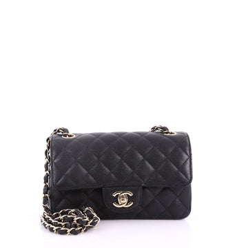 Chanel Classic Single Flap Bag Quilted Caviar Mini Black 3690514