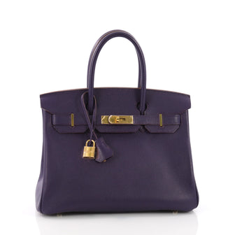 Hermes Birkin Handbag Purple Epsom with Gold Hardware 30 3691801