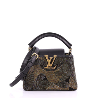 Louis Vuitton Capucines Handbag Beaded Leather Mini 3692701