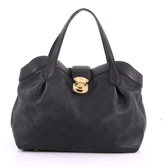 Louis Vuitton Cirrus Handbag Mahina Leather PM Black 3694001