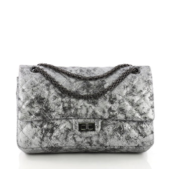 Chanel Reissue 2.55 Handbag Metallic Quilted Caviar 226 Silver 3694003