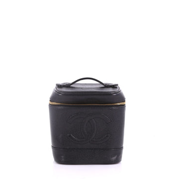Chanel Vintage Timeless Cosmetic Case Caviar Tall Black 3694023