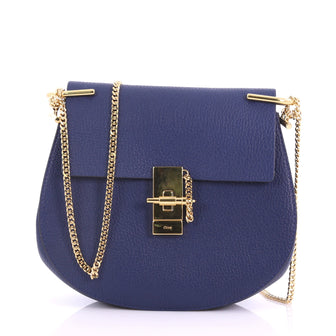 Chloe Drew Crossbody Bag Leather Small Blue 3694035
