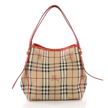 Burberry Canterbury Tote Haymarket Coated Canvas Small Brown 3694061
