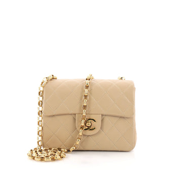 Chanel Vintage Square Classic Single Flap Bag Quilted Neutral 3694069