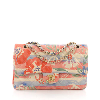 Chanel Classic Double Flap Bag Tropical Flower Print Quilted Lambskin 3694078