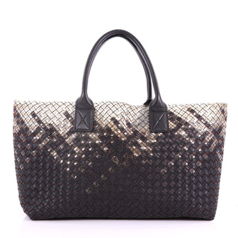 Bottega Veneta Cabat Tote Intrecciato Nappa and PVC Medium Black 3694307