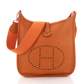 Hermes Evelyne Crossbody Gen II Clemence PM Orange 3694308