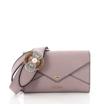 Miu Miu Madras Envelope Shoulder Bag Leather Purple 3694334
