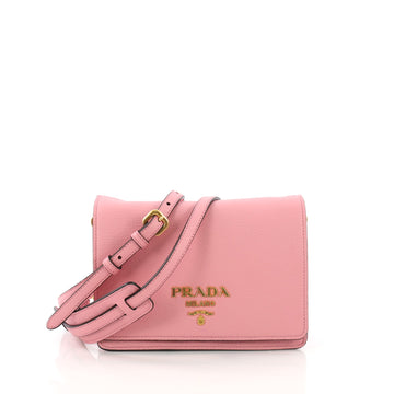 Prada Flap Crossbody Bag Vitello Daino Small Pink 3695701