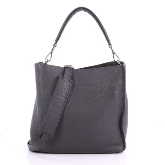 Fendi Selleria Anna Bucket Bag Leather Small Gray 3696302