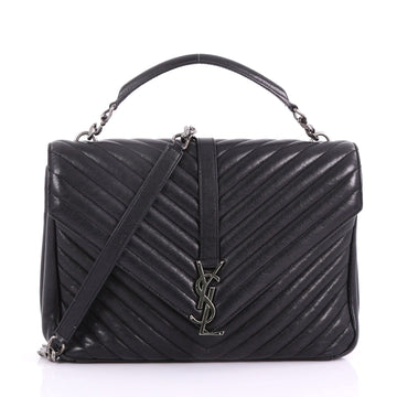 Saint Laurent Classic Monogram College Bag Matelasse Black 3697401