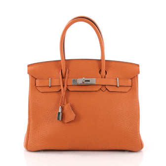 Hermes Birkin Handbag Orange Clemence with Palladium 3697605