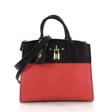  Louis Vuitton City Steamer Handbag Leather PM Red 3699501
