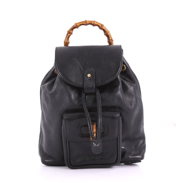 Vintage Bamboo Backpack Leather Mini