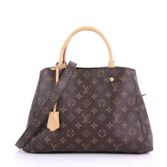 Louis Vuitton Montaigne Handbag Monogram Canvas MM Brown 3699905