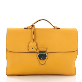 Gucci Buckle Flap Briefcase Leather Large Yellow 370204