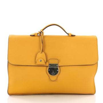 Gucci Buckle Flap Briefcase Leather Large Yellow 370204