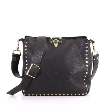 Valentino Rockstud Flip Lock Messenger Bag Leather Small 370281