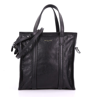 Balenciaga Bazar Convertible Tote Leather Small Black 370401