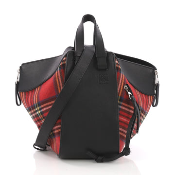 Loewe Hammock Bag Tartan and Leather Small Black 3704801