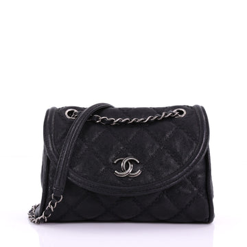 Chanel CC Crescent Chain Flap Bag Quilted Caviar Medium