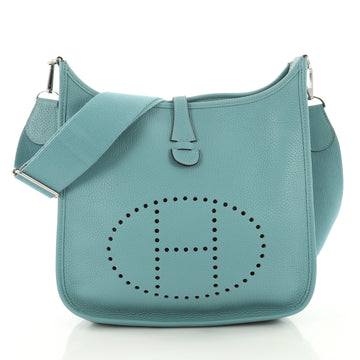 Hermes Evelyne Crossbody Gen III Clemence PM Blue 370531