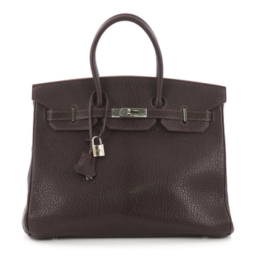Hermes Birkin Handbag Brown Chevre de Coromandel with 370571