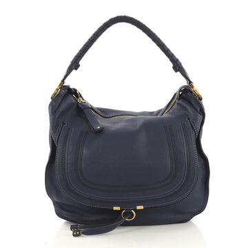 Chloe Marcie Hobo Leather Large Blue 370661