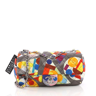 Chanel Coco Color Flap Bag Quilted Printed Nylon Medium 3707712