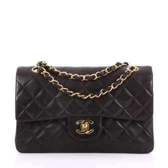 Chanel Model: Vintage Classic Double Flap Bag Quilted Lambskin Small Black 37077/32