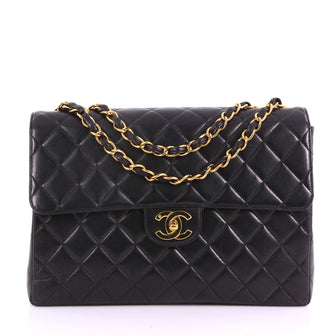 Chanel Vintage Square Flap Bag Quilted Lambskin Jumbo 3707737