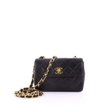 Chanel Vintage CC Chain Flap Bag Quilted Leather Extra Mini 370774