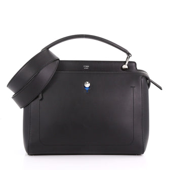 Fendi DotCom Convertible Satchel Leather Medium Black 3707832