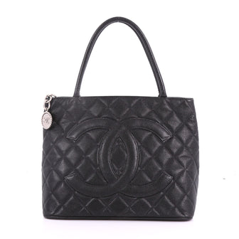 Chanel Medallion Tote Quilted Caviar Black 3707842
