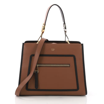 Fendi Runaway Handbag Leather Small Brown 370788