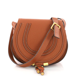 Chloe Marcie Crossbody Bag Leather Mini Brown 370961