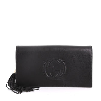 Gucci Soho Clutch Leather Black 371061