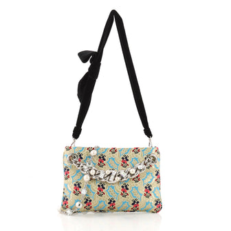 Miu Miu Crystal Crossbody Bag Embellished Jacquard Small 371145