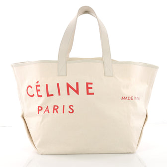 Celine Made In Tote Canvas with Leather Medium Neutral 371147