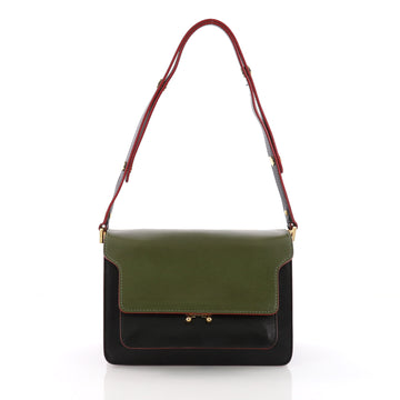 Marni Trunk Accordion Bag Leather Medium Green 3711712