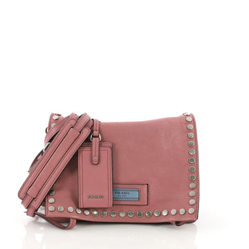 Etiquette Flap Bag Studded Glace Calfskin Small