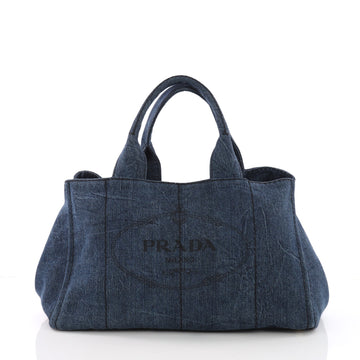 Prada Canapa Tote Denim Large Blue 3711821