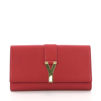 Saint Laurent Chyc Clutch Leather Red 371222