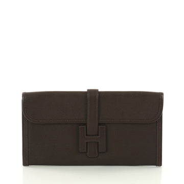  Hermes Jige Elan Clutch Epsom 29 Brown 371261