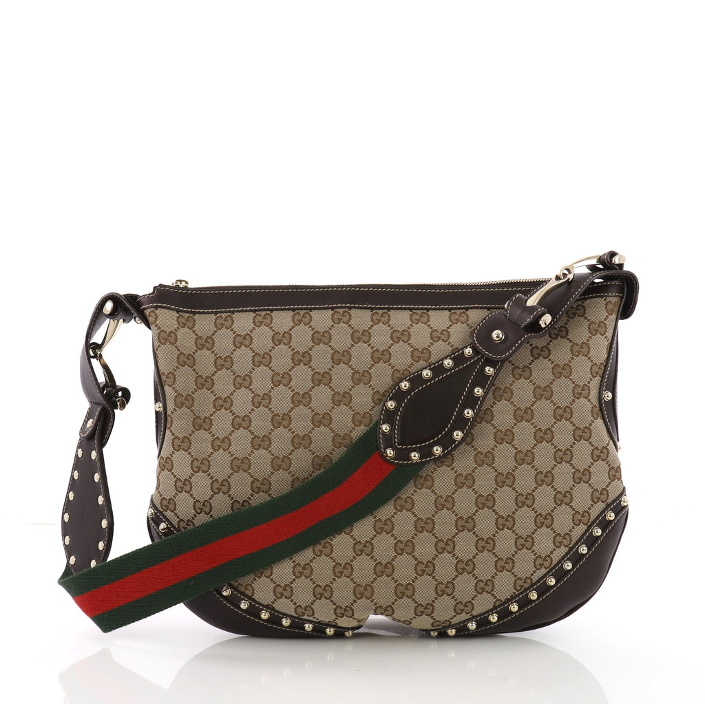 Gucci, Bags, Gucci Monogram Studded Pelham Hobo Bag