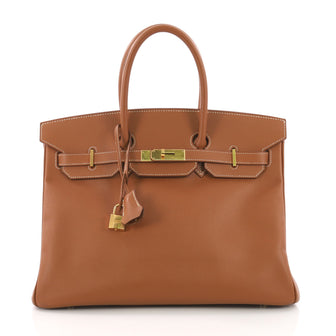 Birkin Handbag Gold Epsom with Gold Hardware 35