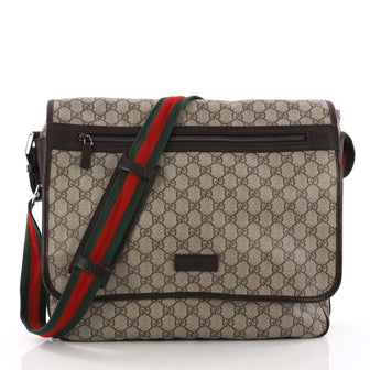 Gucci Web Strap Messenger Bag GG Coated Canvas Large 371481