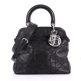 Christian Dior Granville Satchel Cannage Quilt Leather 371562